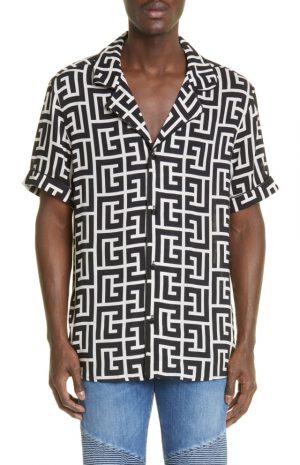 Macro Monogram Short Sleeve Camp Shirt